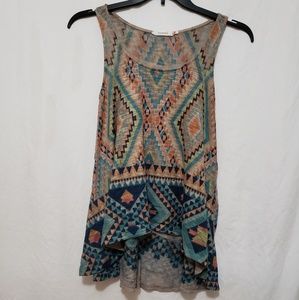 Blu Pepper sleeveless tribal tank top, Small